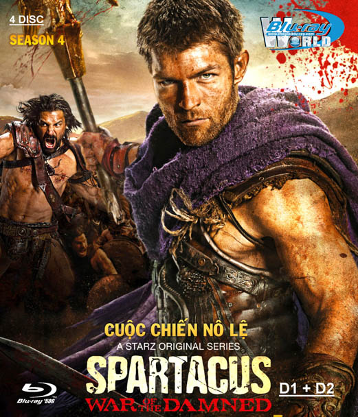F391 - Spartacus season 4: War Of The Damned - CUỘC CHIẾN NÔ LỆ (4 DISC) 2D 50G (DTS-HD MA 5.1)  